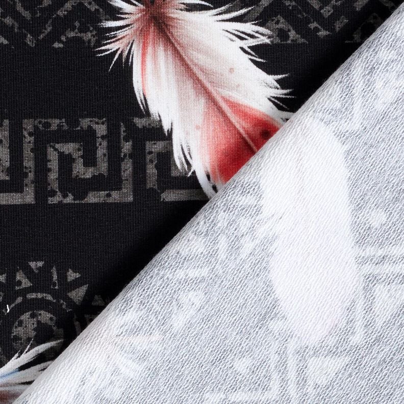 Francouzské froté Boho peří | Glitzerpüppi  – černá/humrová,  image number 4