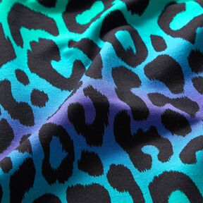 Francouzské froté letní teplákovina Barevný leopardí přechod digitální potisk –, 