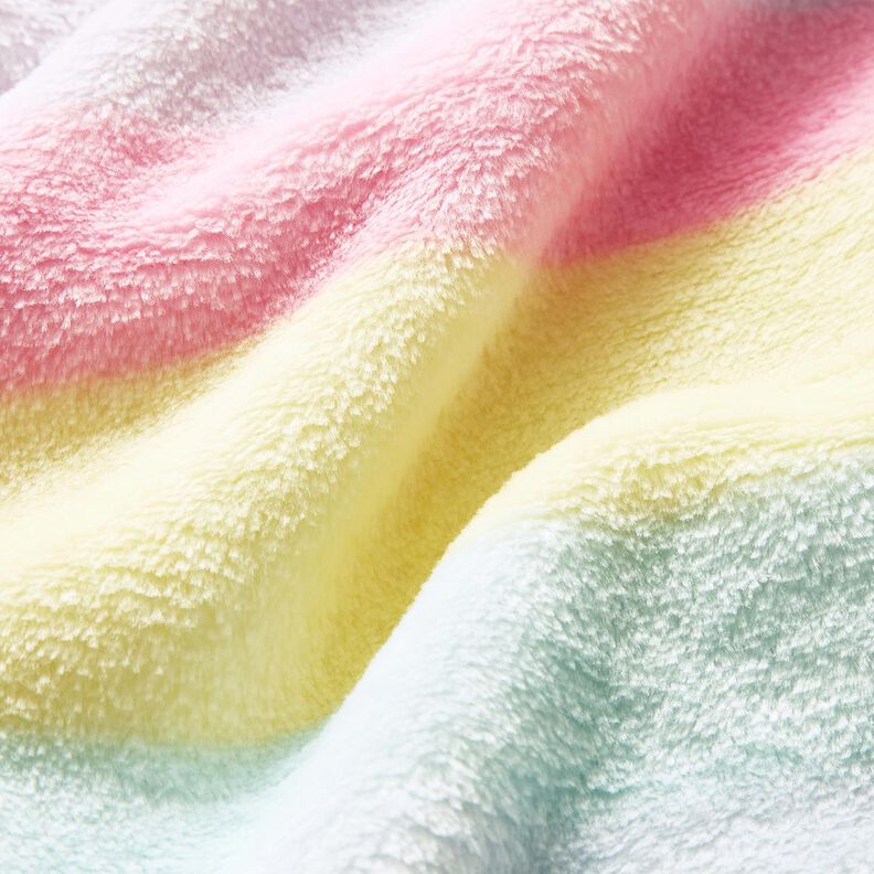 Hebký fleece Pastelové duhové pruhy – světle žlutá/růžová,  image number 5