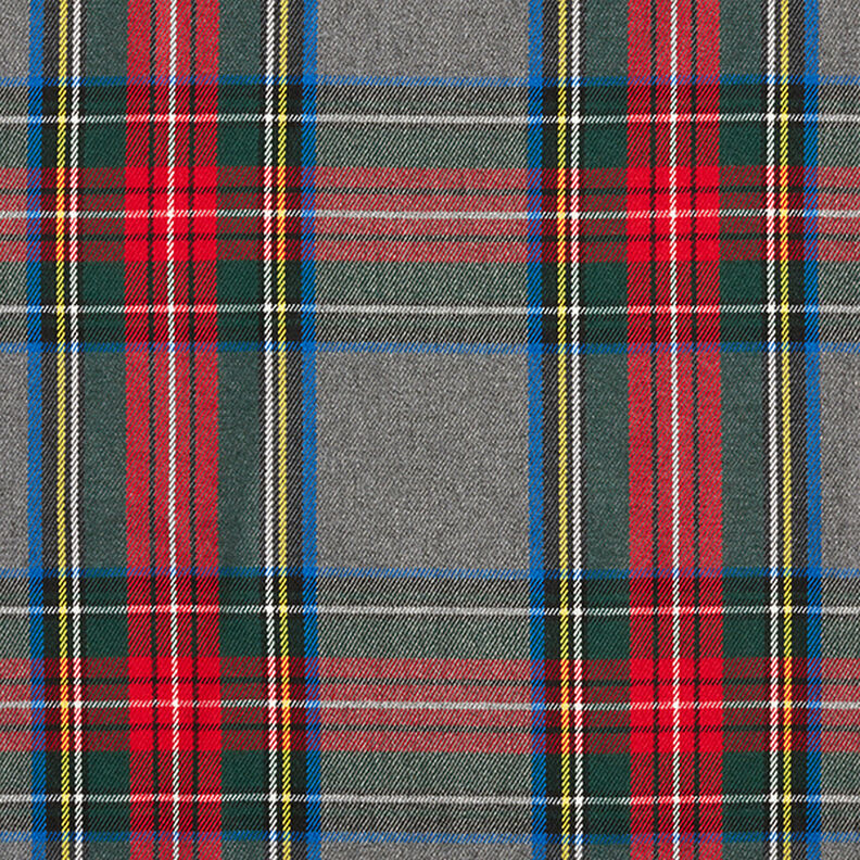 Strečová látka na kalhoty Skotská kostka – břidlicově šedá/červená,  image number 1