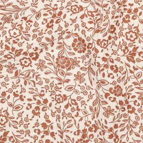 Mušelín / dvojitá mačkaná tkanina Dvoubarevné květy  | Poppy Fabrics – světle béžová/karamelová, 