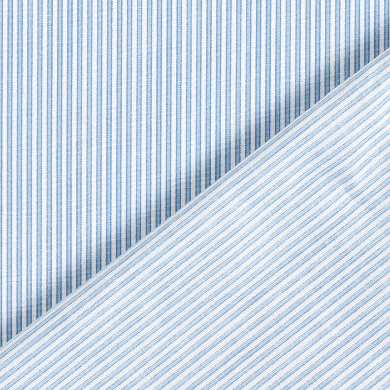 Strečová látka na košile úzké proužky – bílá/světle modra,  image number 5