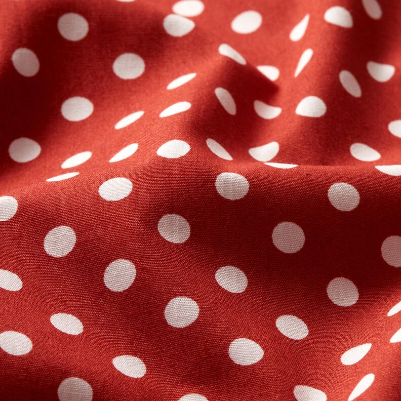 Bavlněný popelín Polka Dots – terracotta/bílá,  image number 2