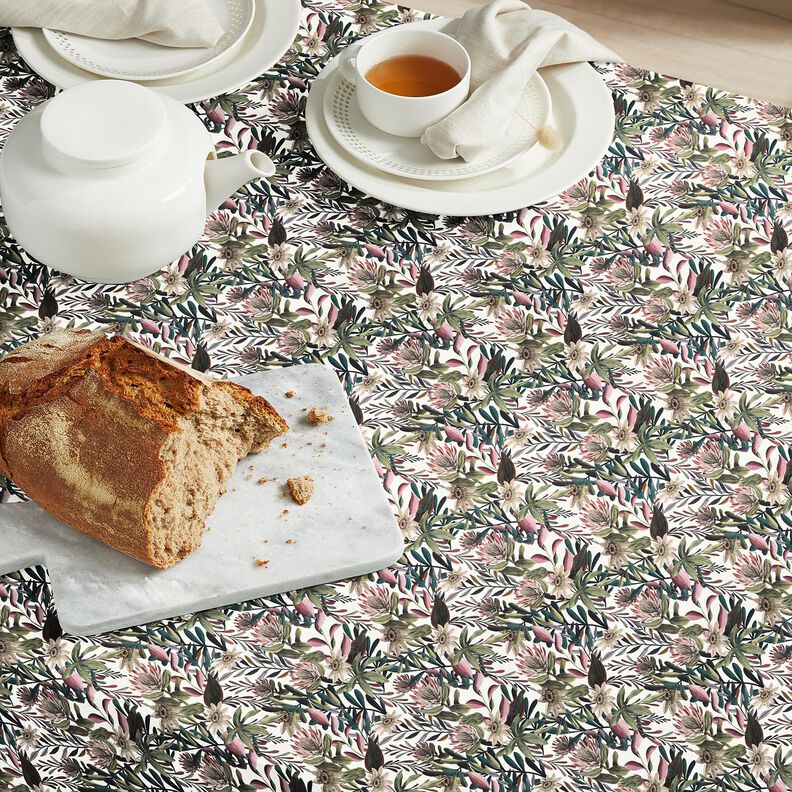 Dekorační látka Plátno Umělecké květiny – slonová kost/tmavá borovice,  image number 6