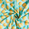 Bavlněná látka Popelín Ananas – modrá aqua/žlutá,  thumbnail number 3