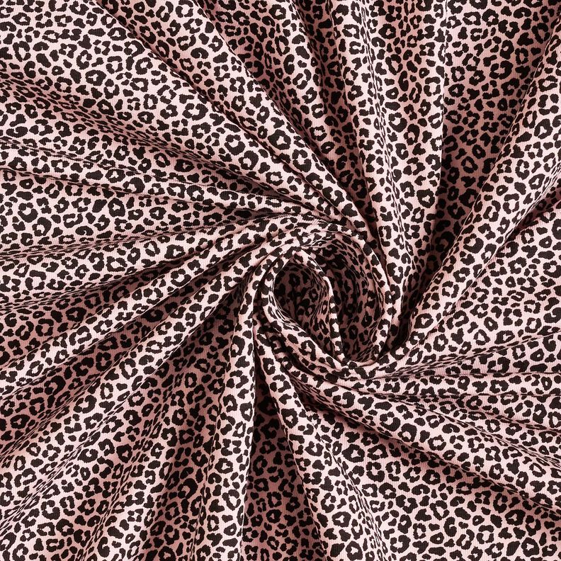 Bavlněný žerzej mini leopardí potisk – světle růžová/černá, image number 3
