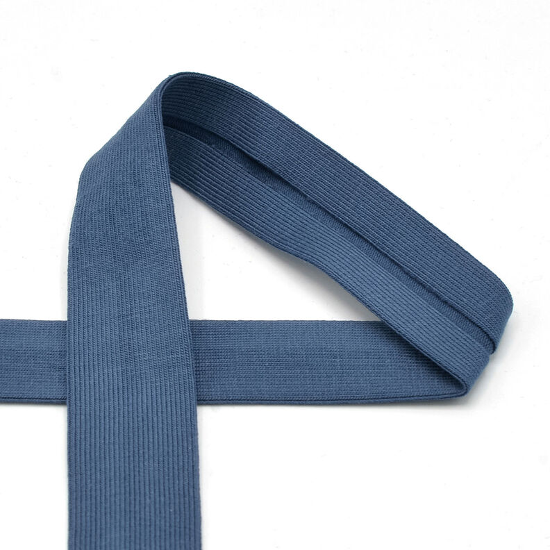 Šikmý proužek Bavlněný žerzej [20 mm] – džínově modrá,  image number 1