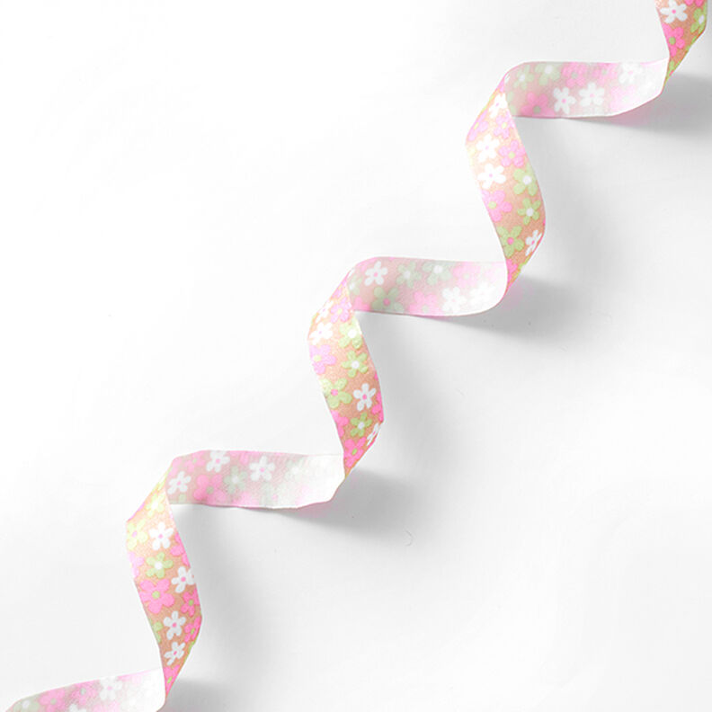 Saténová stuha Květiny – pink/růžová,  image number 1
