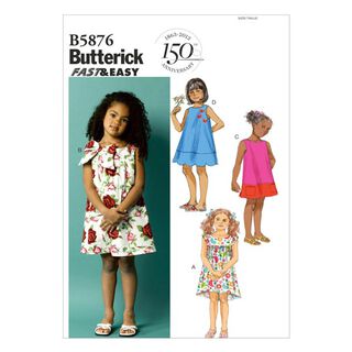 Dětské šaty, Butterick 5876|104 - 122, 