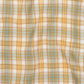 Mušelín / dvojitá mačkaná tkanina Károvaná | Poppy Fabrics – kari žlutá/šalvějová, 
