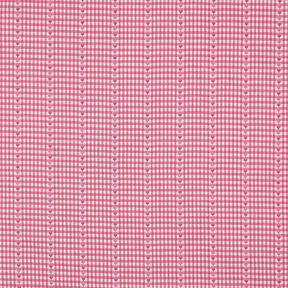 Bavlněná látka Žakár kára a srdíčka – pink/bílá,  Bavlněná látka Žakár kára a srdíčka – pink/bílá,