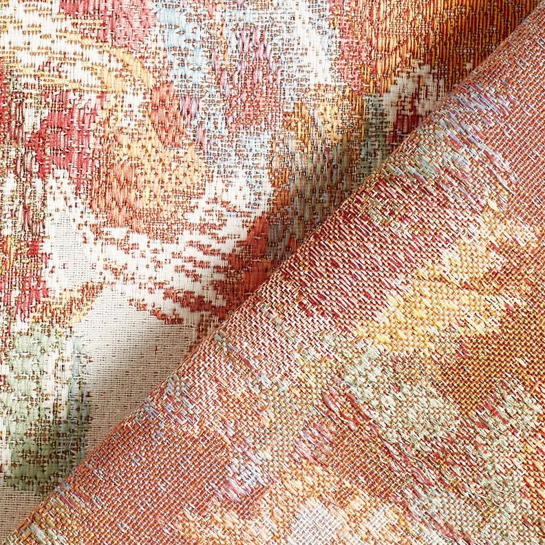 Dekorační látka Gobelín abstraktní umění – světle béžová/světlý odstín bobulového ovoce,  image number 4