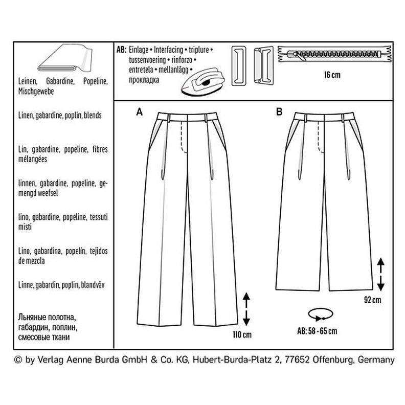 Kalhoty | Kalhotová sukně, Burda 6436 | 34 - 44,  image number 6