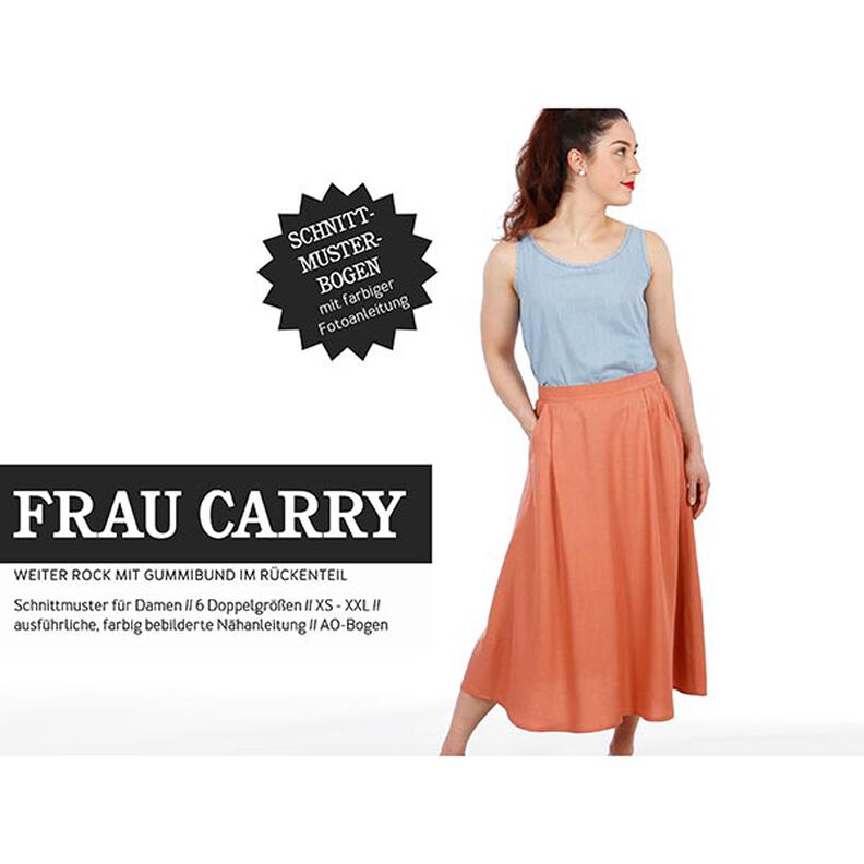 FRAU CARRY – široká sukně s elastickým pasem vzadu, Studio Schnittreif  | XS -  XXL,  image number 1