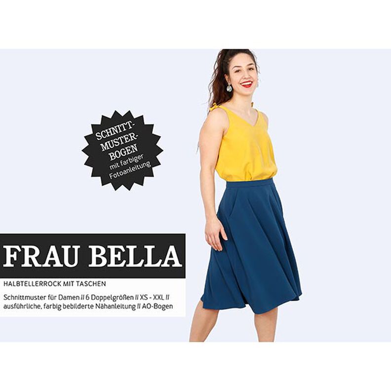 FRAU BELLA – půlkolová sukně s kapsami, Studio Schnittreif  | XS -  XXL,  image number 1