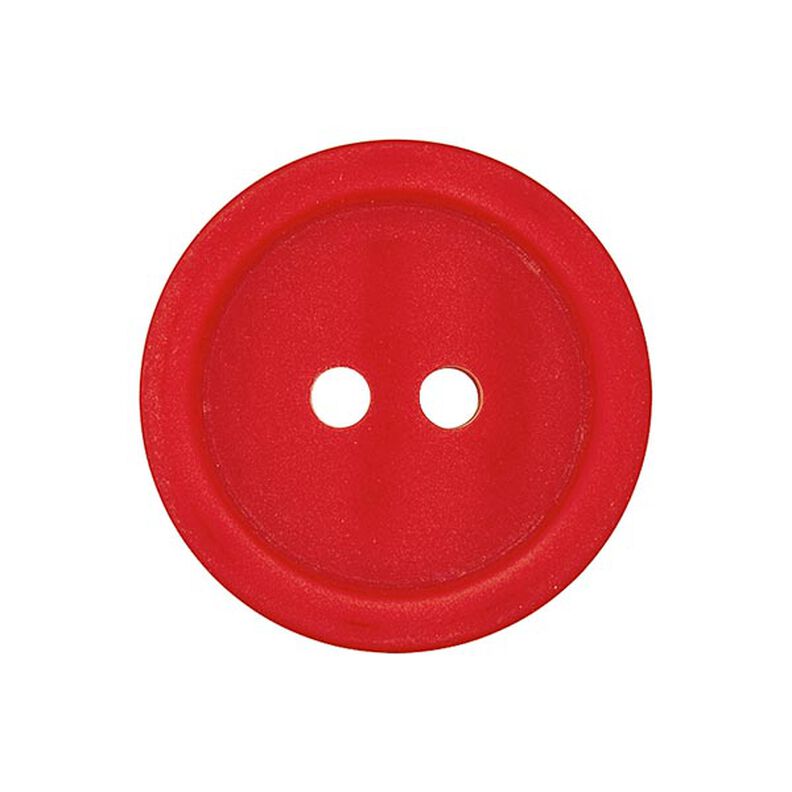 Plastový dvoudírkový knoflík Basic - červená,  image number 1