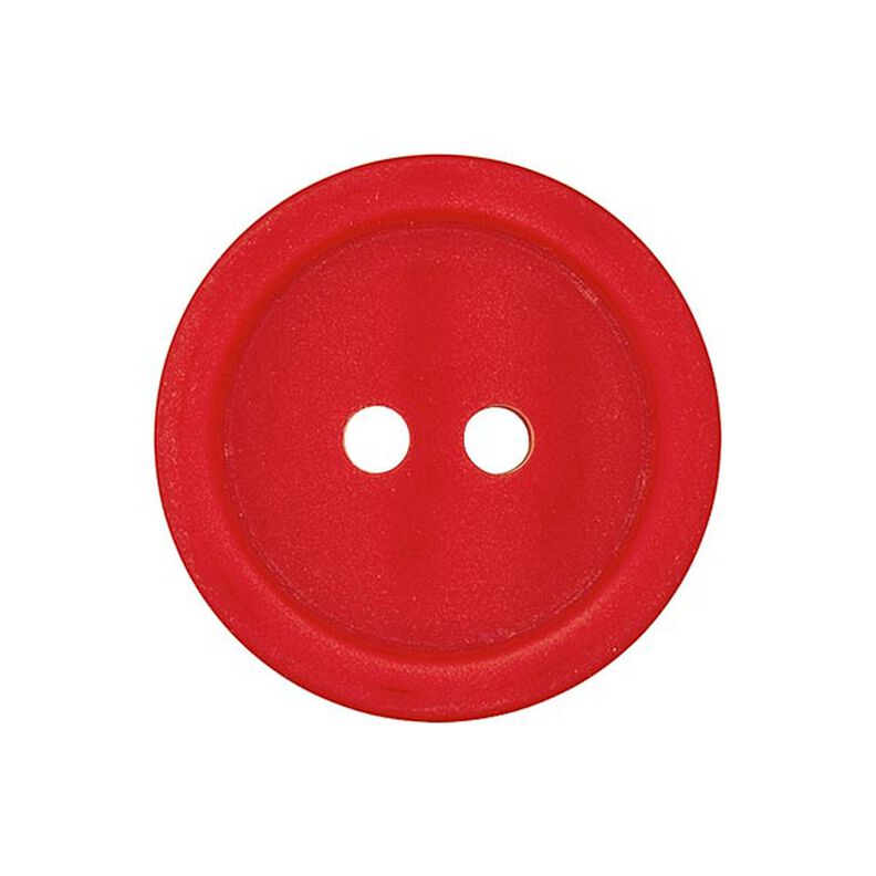 Plastový dvoudírkový knoflík Basic - červená,  image number 1