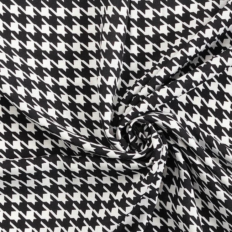 Viskózová tkanina houndstooth – černá/bílá,  image number 3