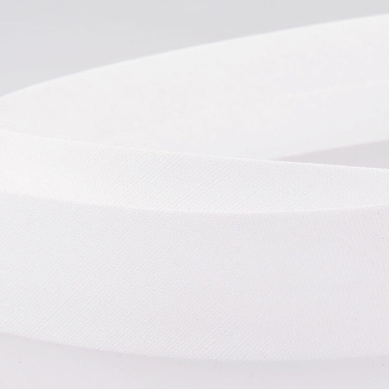 Šikmý proužek Polycotton [20 mm] – bílá,  image number 2