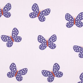 Teplákovina počesaná Velcí motýli | Poppy Fabrics – pastelove šeříková/modrofialková, 