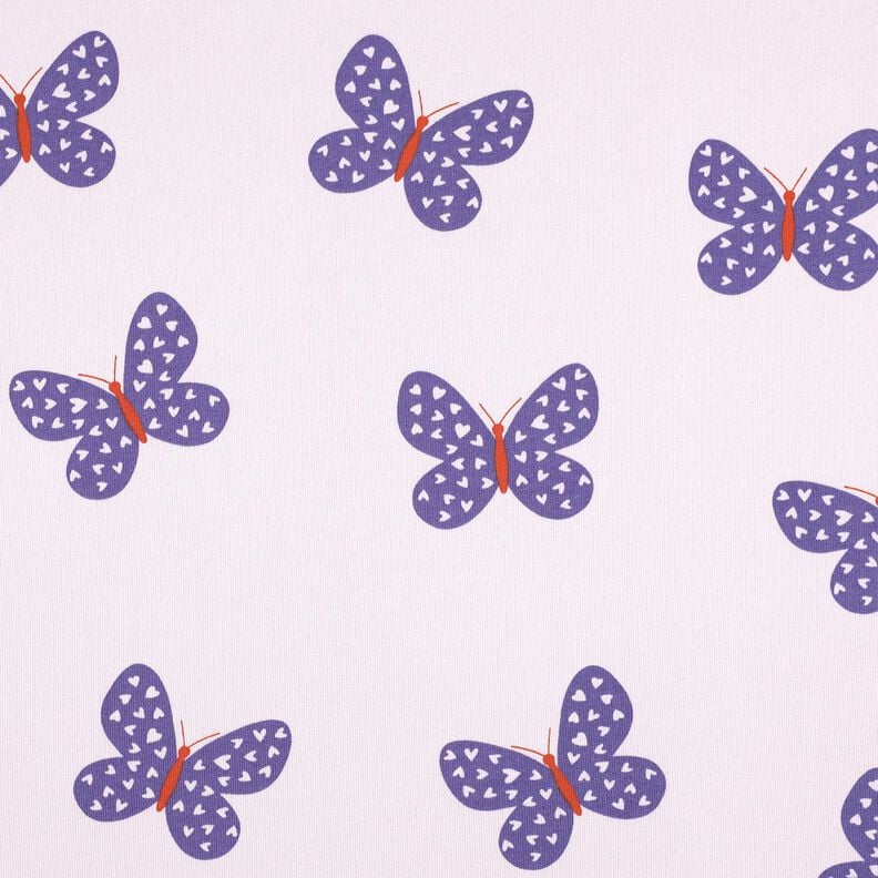 Teplákovina počesaná Velcí motýli | Poppy Fabrics – pastelove šeříková/modrofialková, image number 1