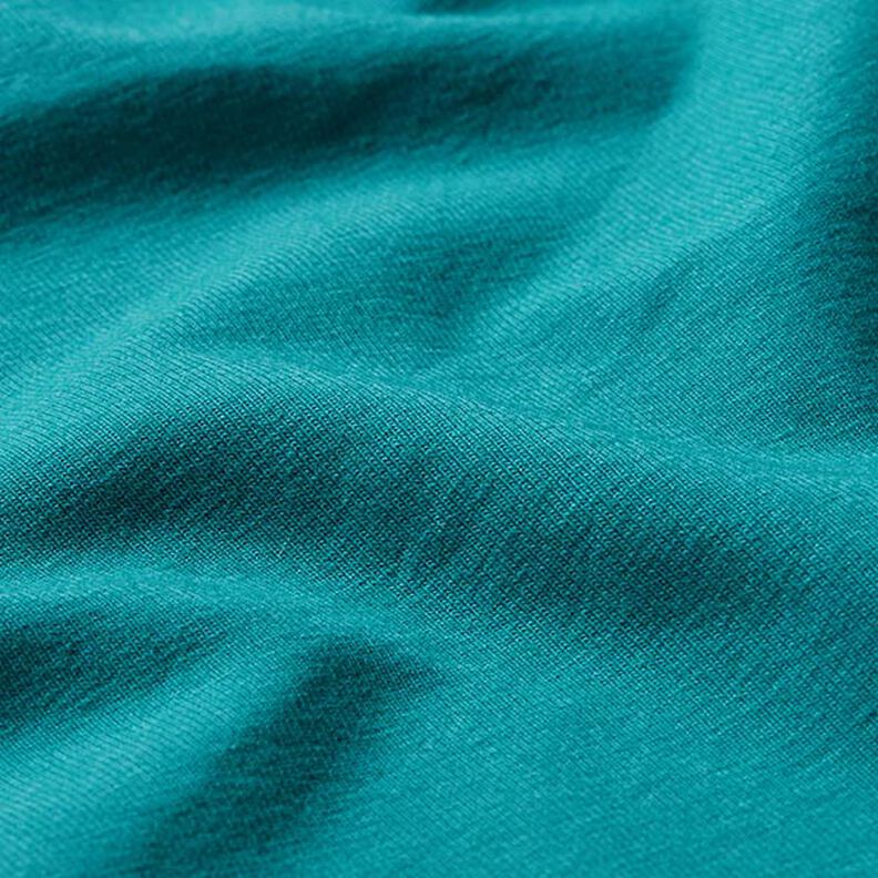 Bavlněný žerzej Medium jednobarevný – petrolejová,  image number 2