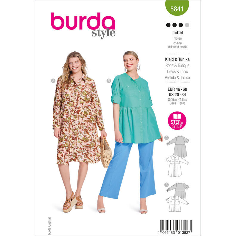 Plus-Size Šaty / Tunika | Burda 5841 | 46-60,  image number 1