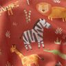 Bavlněný popelín Zvířátka z džungle digitální potisk – terracotta,  thumbnail number 2