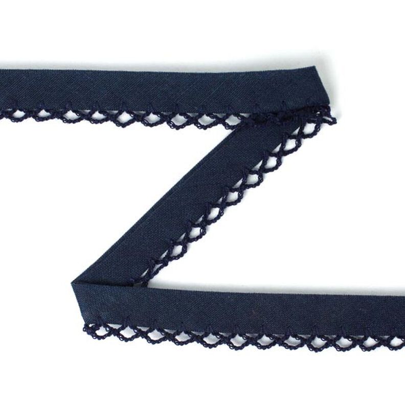Šikmý proužek s háčkovaným lemem 18 – navy, image number 1