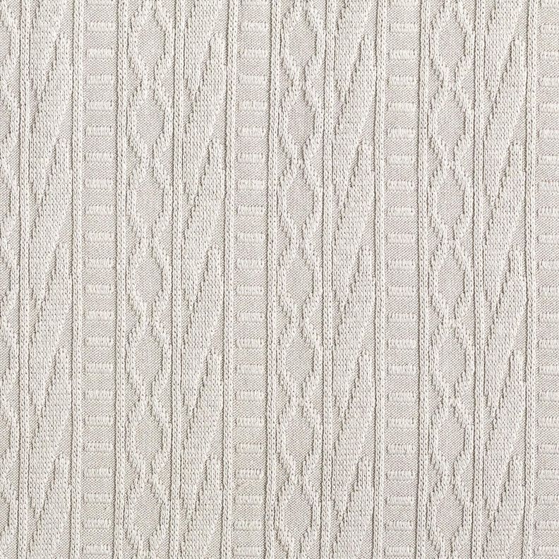 Žakárový žerzej Směs bavlny zdobené proužky – hedvábně šedá,  image number 1