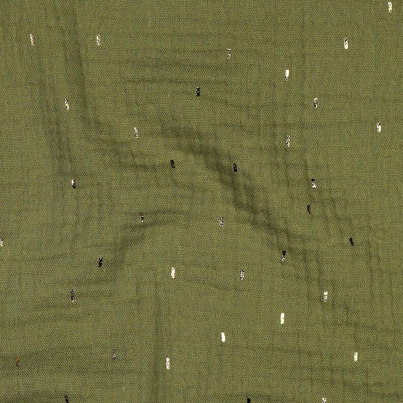 Mušelín / dvojitá mačkaná tkanina Pravoúhelník Fóliový potisk | Poppy Fabrics – piniová/zlatá, image number 2