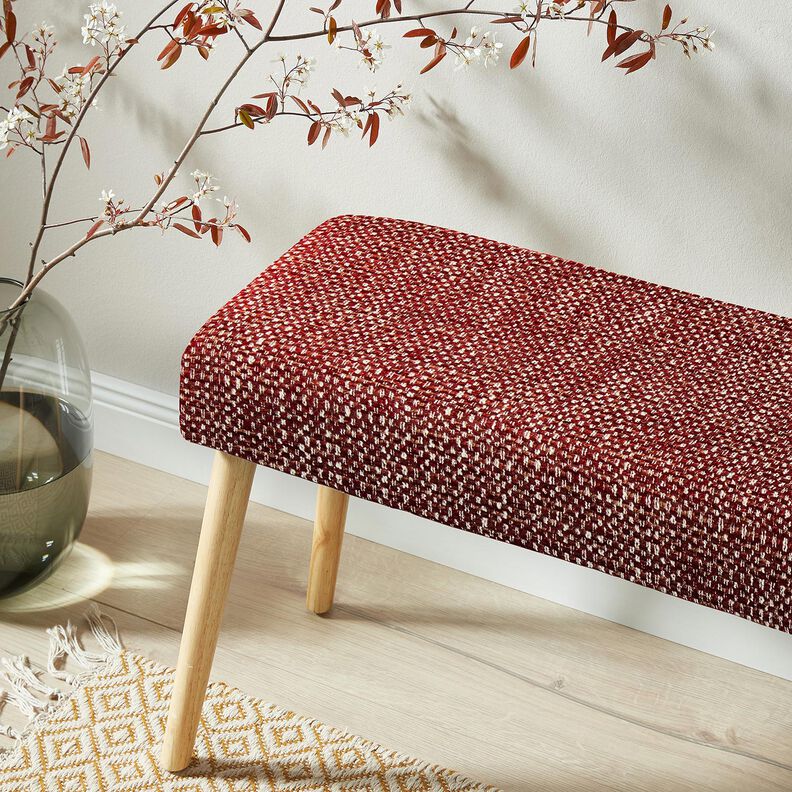 Čalounická látka Barevný bouclé vzhled – bordó/kremová,  image number 5