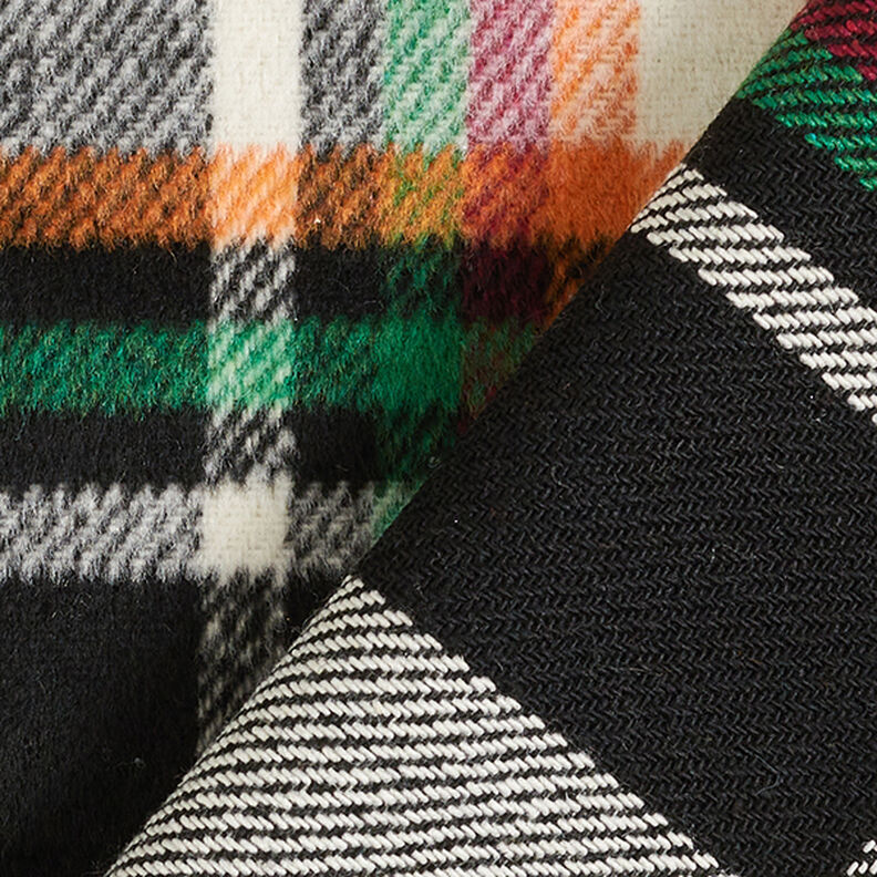 Kabátová látka barevné kostky – černá/bílá,  image number 4