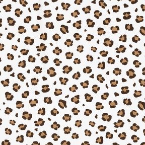 Bavlněný popelín Leopardí potisk – slonová kost/srnčí hnědá, 
