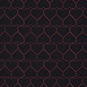 Prošívaná látka Neonové srdce | Poppy Fabrics – černá/zářivě růžová, 