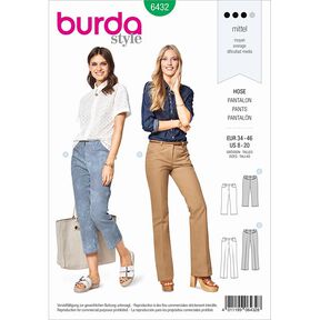 Kalhoty | Kalhoty s 7/8 délkou, Burda 6432 | 34 - 46, 