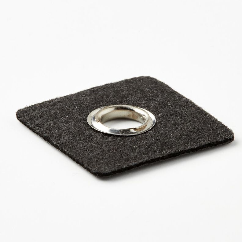 Nášivka na knoflíkovou dírku [30 x 30 mm] – černá/stříbrná metalická,  image number 3