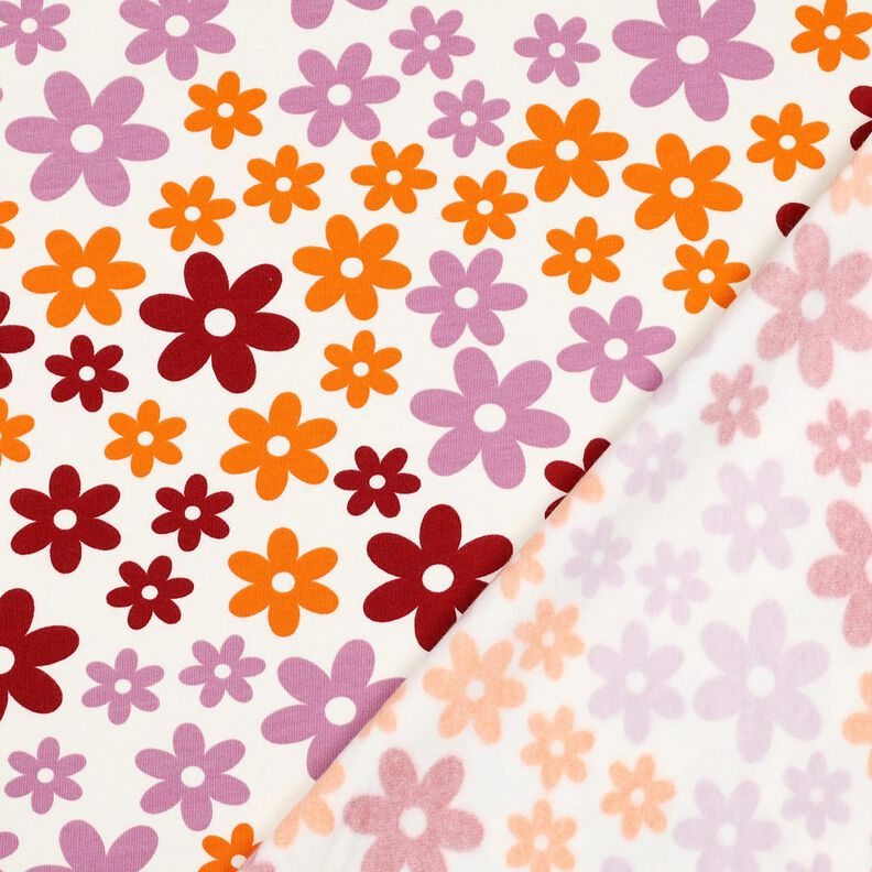 Hebká teplákovina Barevné květiny | Poppy Fabrics – vlněná bílá,  image number 4