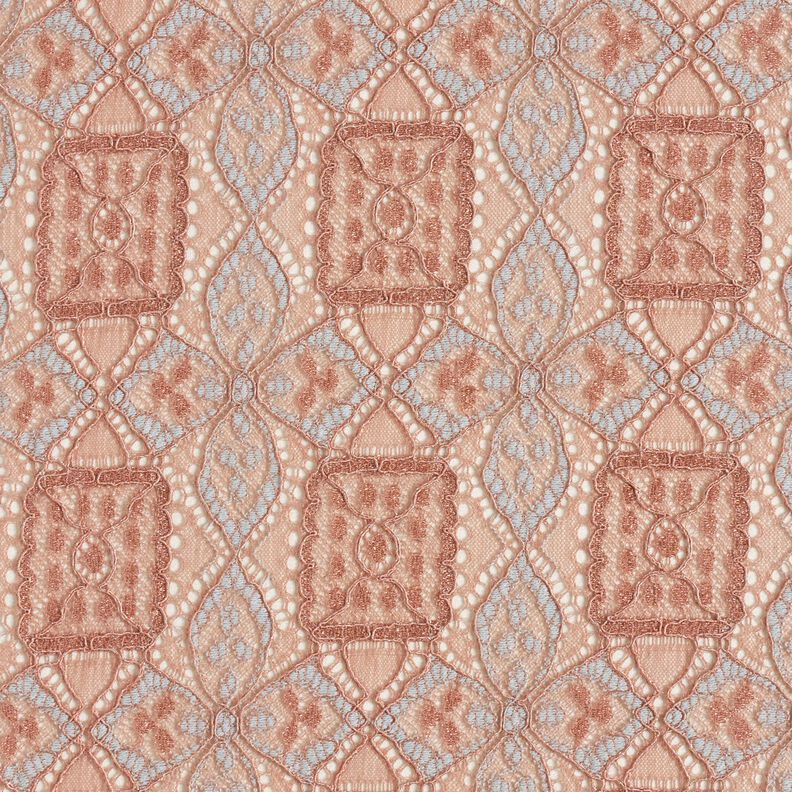 Krajka s ornamenty – světle starorůžová,  image number 1