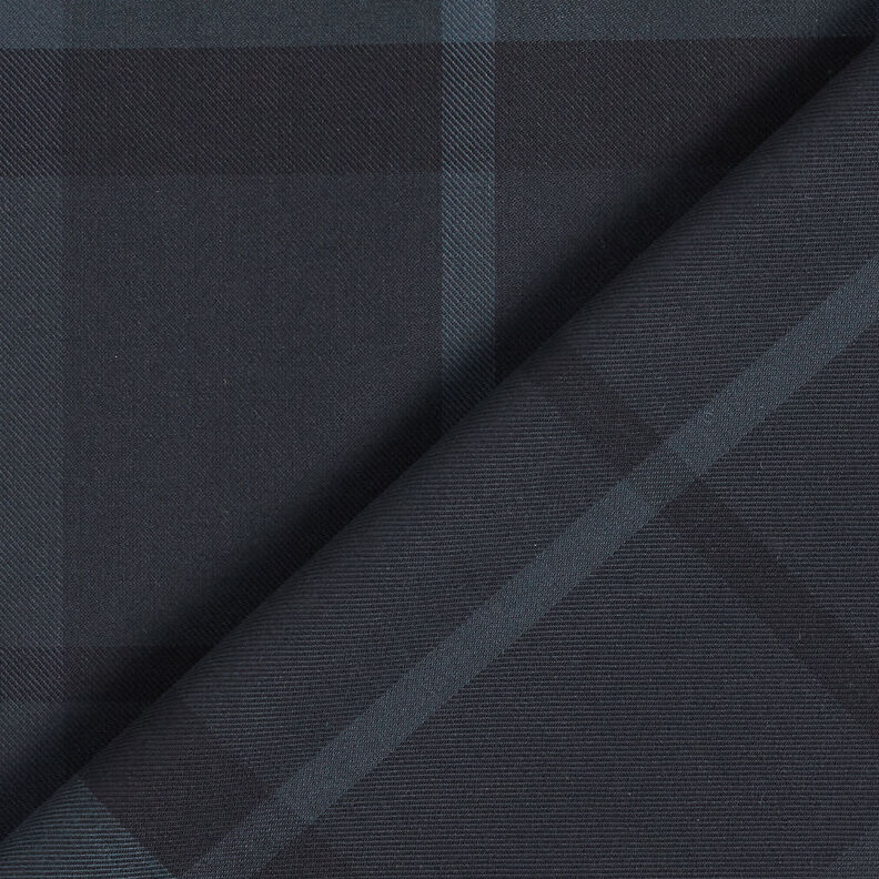 Látka na košile tartanová kostka – noční modrá/černá,  image number 4