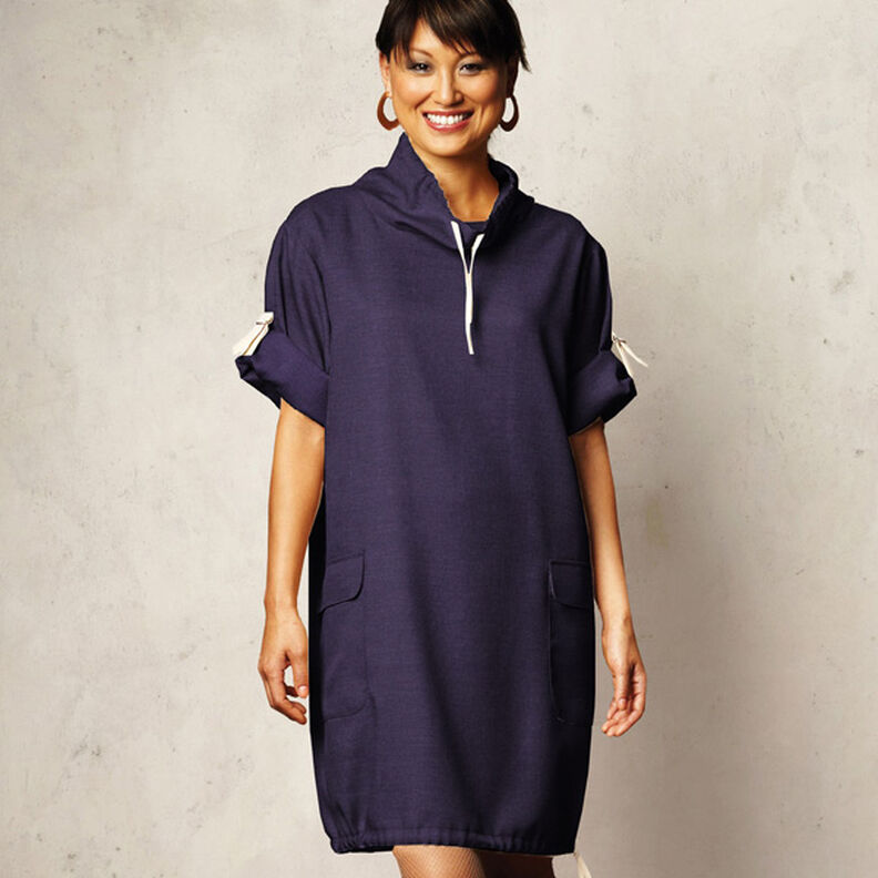 Lehké francouzské froté jednobarevné – noční modrá,  image number 9