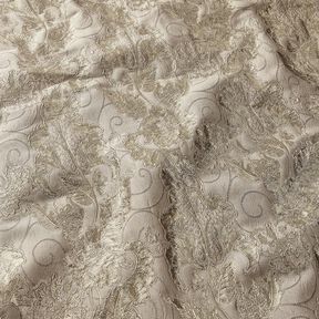 Oděvní žakár Brokát Květiny – taupe (šedohnědá), 