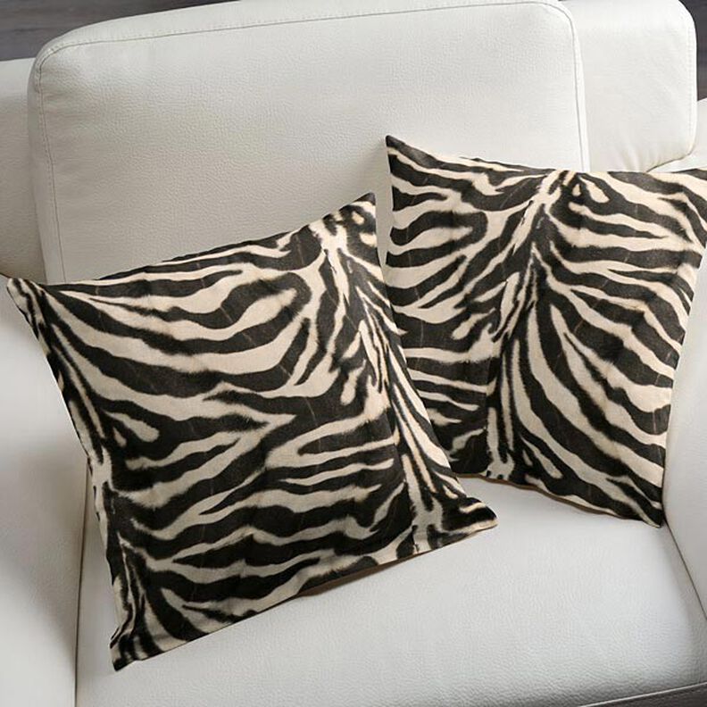 Imitace zvířecí kůže zebra – kremová/černá,  image number 5