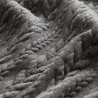 Žakárové žerzejové kloké Copánkový vzor – tmavě šedá, 