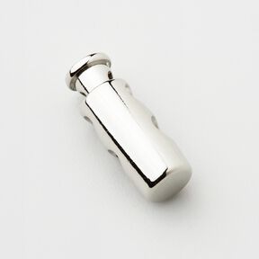 Brzdička na šňůrku kovový [průchod: 3 mm] – stříbrná metalická, 