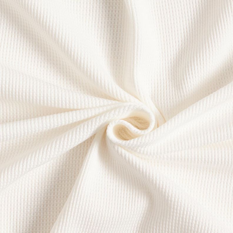 Vaflový žerzej Jednobarevné provedení – vlněná bílá,  image number 1