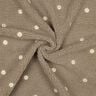 Plyš teddy Vyšívané kytičky | Poppy Fabrics – tmavá taupe,  thumbnail number 3