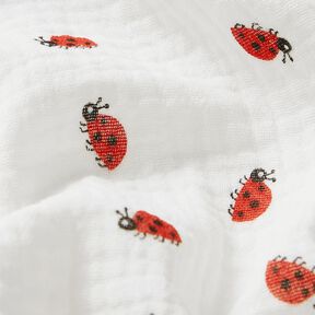 Mušelín / dvojitá mačkaná tkanina Beruška – slonová kost, 