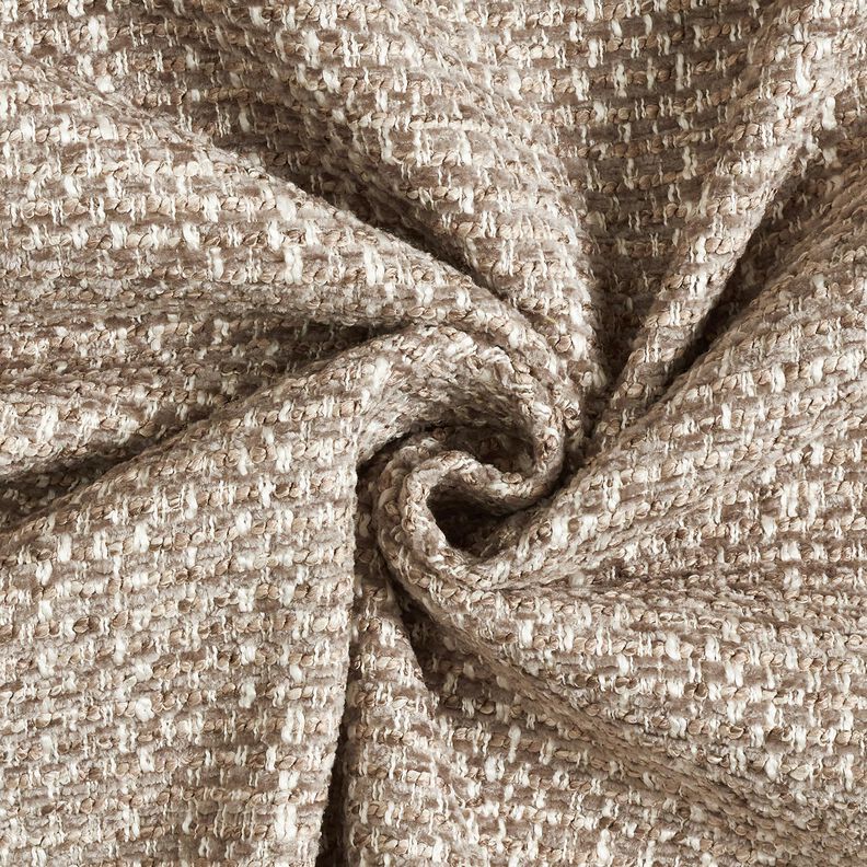 Čalounická látka Barevný bouclé vzhled – tmavá taupe/světle béžová,  image number 1