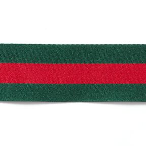Tkaná stuha Proužky [40 mm] – zelená/červená, 